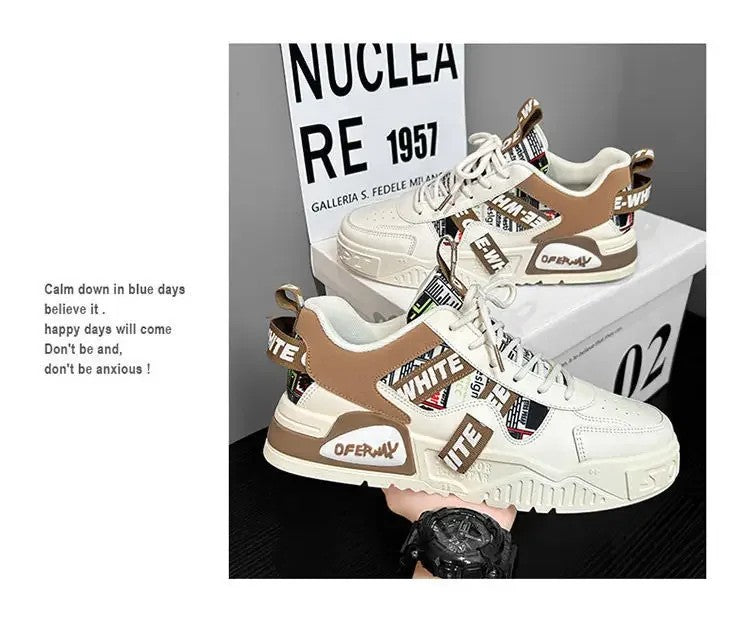 Casual mode lederen sneakers Nieuwe skateboard herenschoenen Outdoor hardloopsportschoenen Wandelen Tennisplatform Luxe schoenen