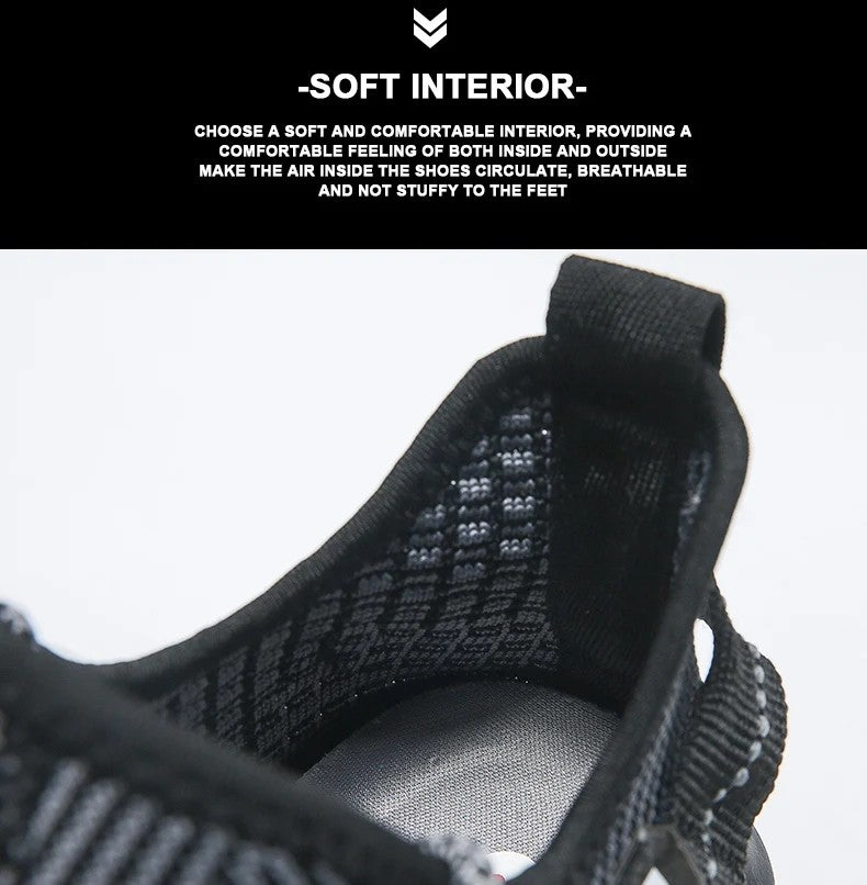 Ademende loopschoenen voor heren Mode Platform Heren Casual schoenen Mesh Lichtgewicht Antislip Outdoor Sneakers Werk Zwart Tennis