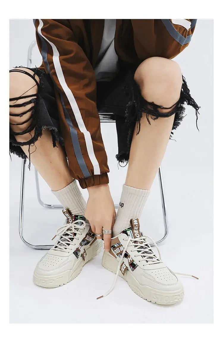 Casual mode lederen sneakers Nieuwe skateboard herenschoenen Outdoor hardloopsportschoenen Wandelen Tennisplatform Luxe schoenen