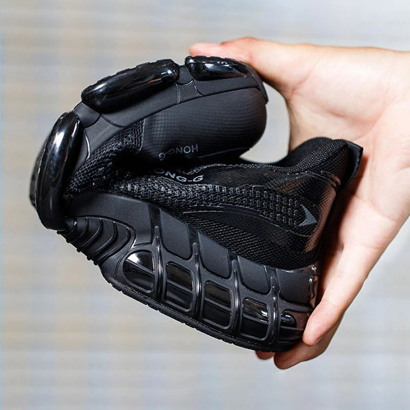Werkschoenen voor heren Werksneakers met roterende gesp Beschermende schoenen Veiligheid Industriële lekbestendige anti-smash schoenen met stalen neus
