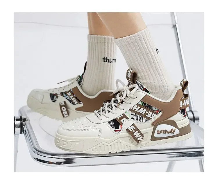 Casual mode lederen sneakers Nieuwe skateboard herenschoenen Outdoor hardloopsportschoenen Wandelen Tennisplatform Luxe schoenen