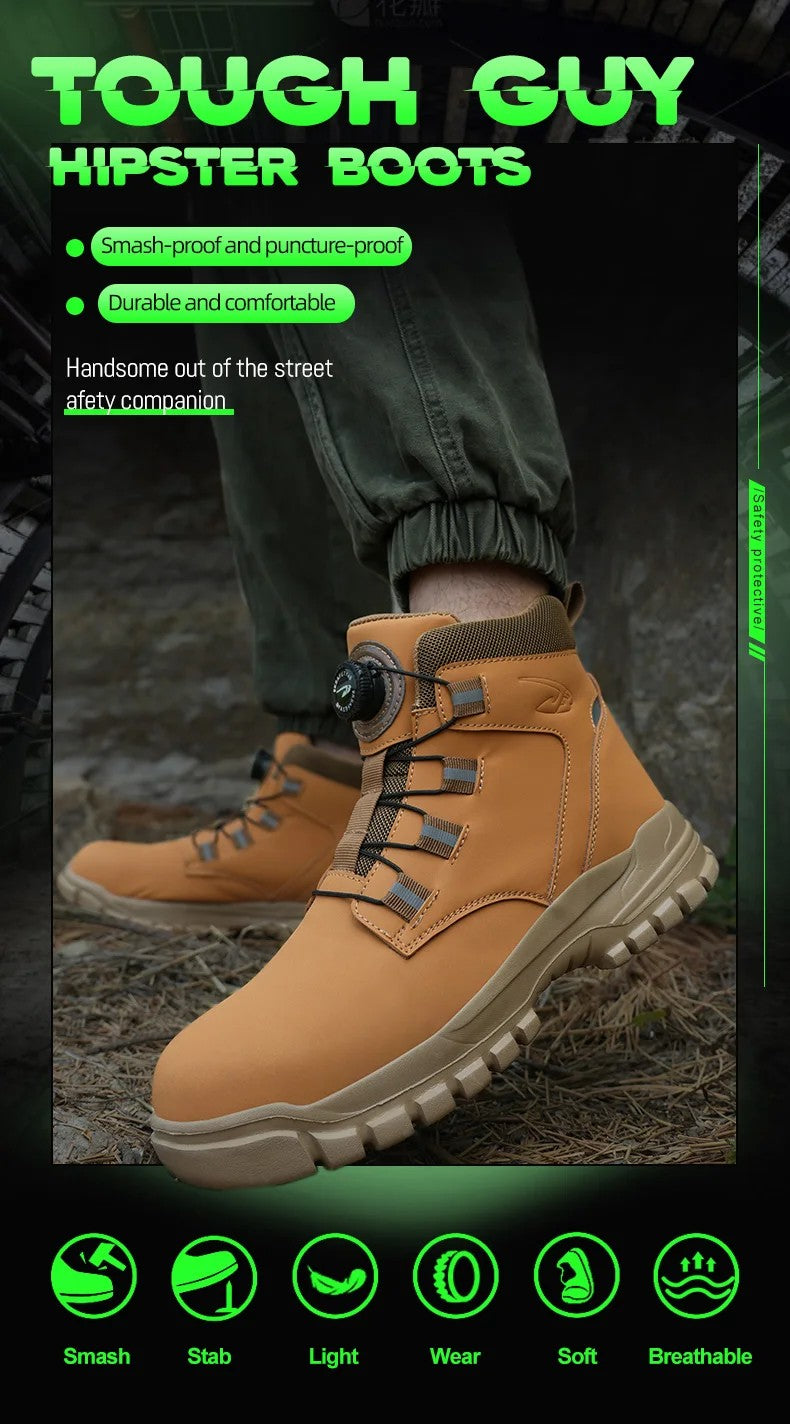 Waterdichte Veiligheidslaarzen Mannen Onverwoestbare Stalen Neus Werklaarzen Anti-smash Steekwerende Veiligheidsschoenen Biker Botas Para Hombre