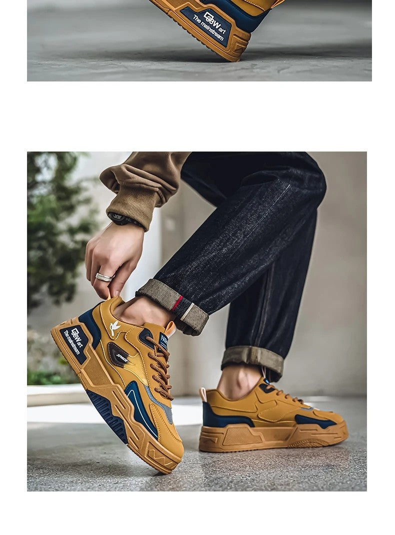 2024 herfst nieuwe casual sportschoenen heren leer lage modetrend eenvoudigste voor wedstrijd loopschoenen heren skateboardschoenen geschikt voor buitensporten