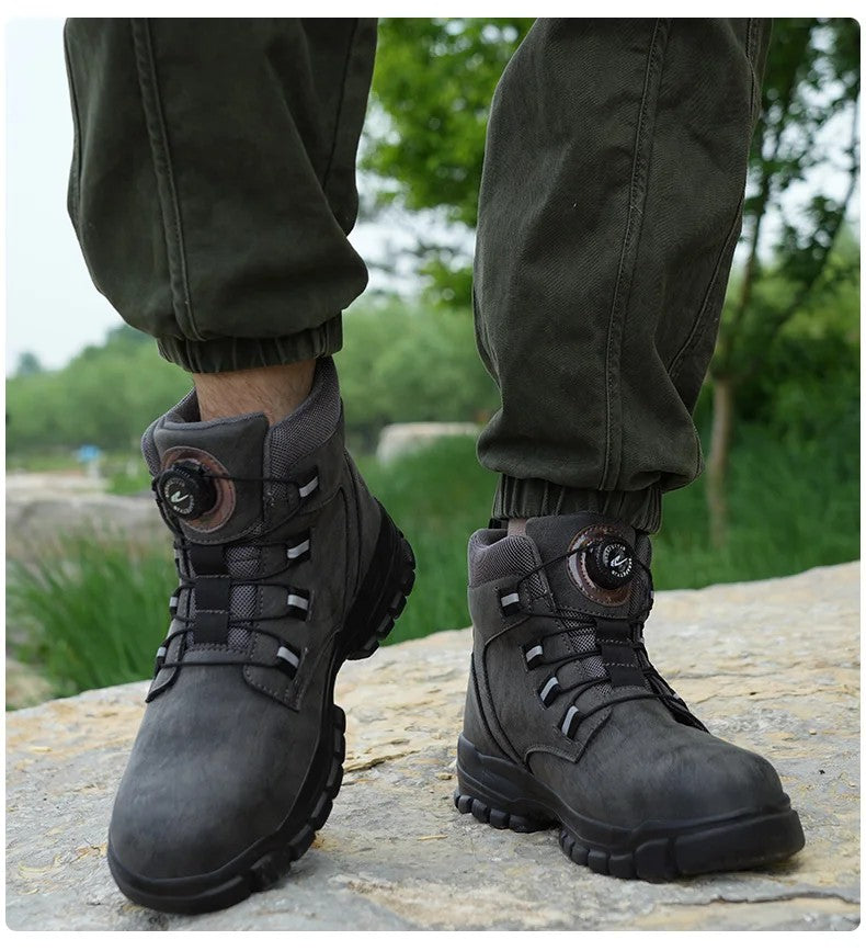 Waterdichte Veiligheidslaarzen Mannen Onverwoestbare Stalen Neus Werklaarzen Anti-smash Steekwerende Veiligheidsschoenen Biker Botas Para Hombre