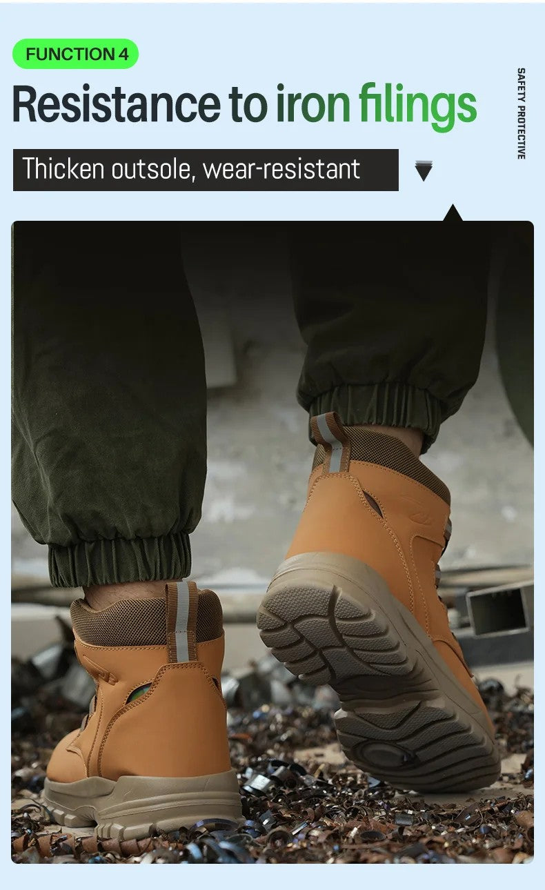 Waterdichte Veiligheidslaarzen Mannen Onverwoestbare Stalen Neus Werklaarzen Anti-smash Steekwerende Veiligheidsschoenen Biker Botas Para Hombre