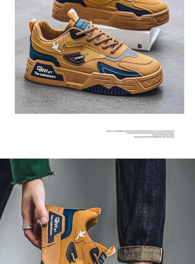 2024 herfst nieuwe casual sportschoenen heren leer lage modetrend eenvoudigste voor wedstrijd loopschoenen heren skateboardschoenen geschikt voor buitensporten