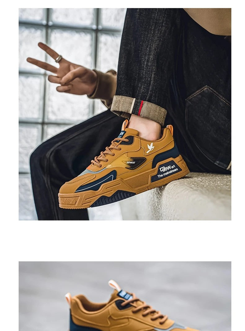 2024 herfst nieuwe casual sportschoenen heren leer lage modetrend eenvoudigste voor wedstrijd loopschoenen heren skateboardschoenen geschikt voor buitensporten