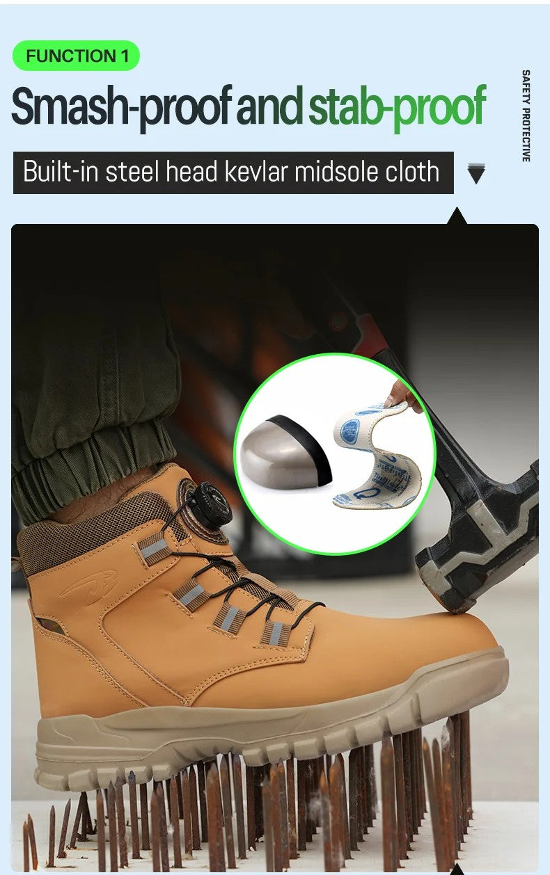 Waterdichte Veiligheidslaarzen Mannen Onverwoestbare Stalen Neus Werklaarzen Anti-smash Steekwerende Veiligheidsschoenen Biker Botas Para Hombre