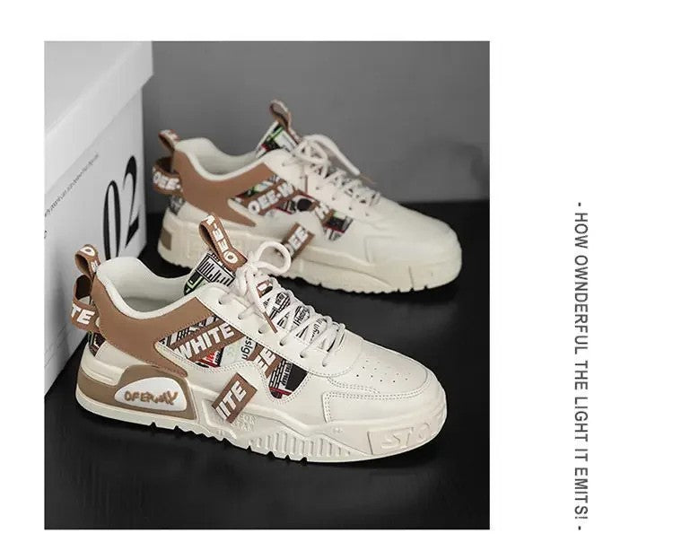 Casual mode lederen sneakers Nieuwe skateboard herenschoenen Outdoor hardloopsportschoenen Wandelen Tennisplatform Luxe schoenen