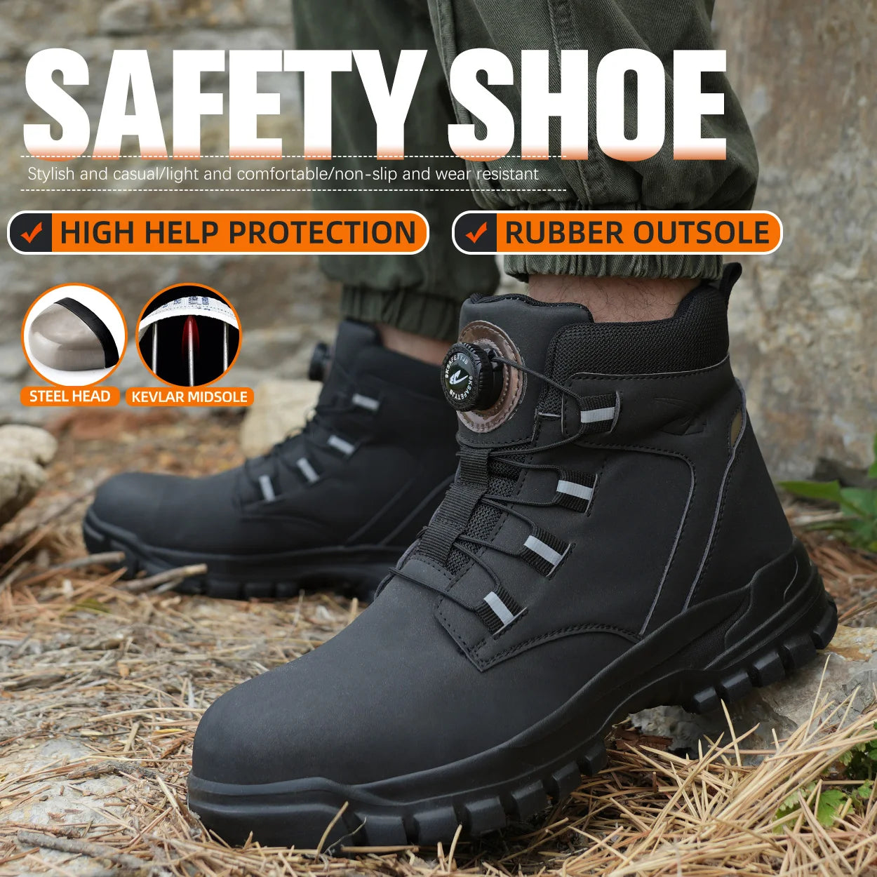 Waterdichte Veiligheidslaarzen Mannen Onverwoestbare Stalen Neus Werklaarzen Anti-smash Steekwerende Veiligheidsschoenen Biker Botas Para Hombre