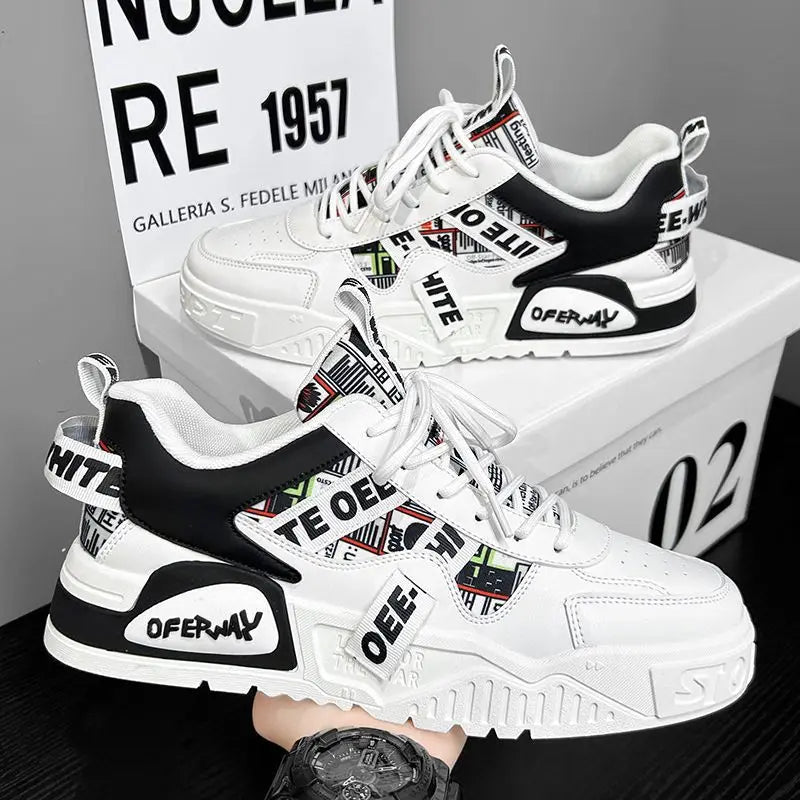 Casual mode lederen sneakers Nieuwe skateboard herenschoenen Outdoor hardloopsportschoenen Wandelen Tennisplatform Luxe schoenen