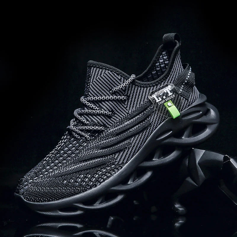 Ademende loopschoenen voor heren Mode Platform Heren Casual schoenen Mesh Lichtgewicht Antislip Outdoor Sneakers Werk Zwart Tennis