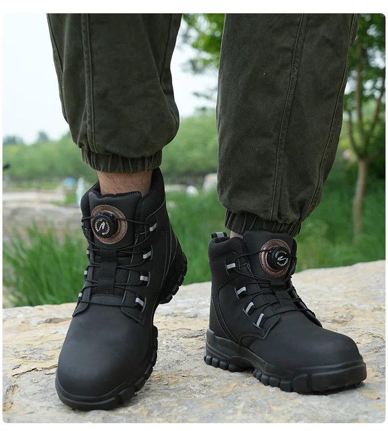 Waterdichte Veiligheidslaarzen Mannen Onverwoestbare Stalen Neus Werklaarzen Anti-smash Steekwerende Veiligheidsschoenen Biker Botas Para Hombre