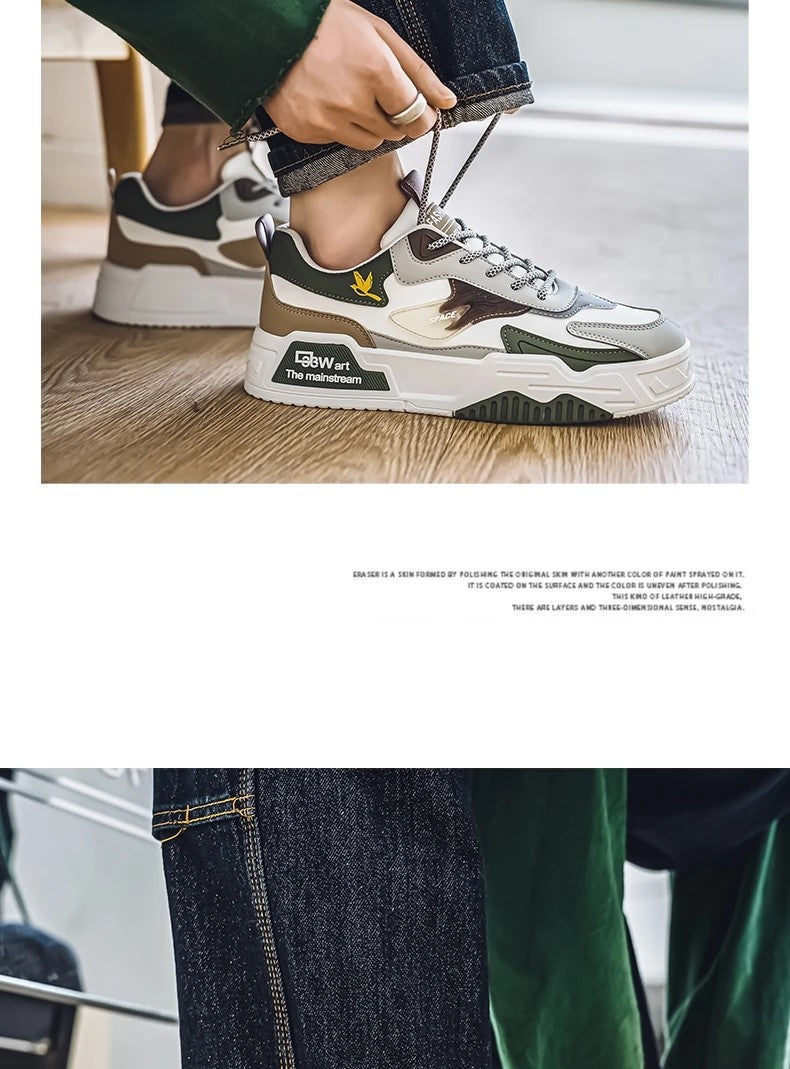2024 herfst nieuwe casual sportschoenen heren leer lage modetrend eenvoudigste voor wedstrijd loopschoenen heren skateboardschoenen geschikt voor buitensporten