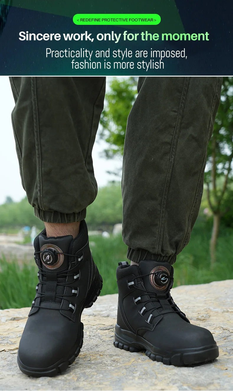 Waterdichte Veiligheidslaarzen Mannen Onverwoestbare Stalen Neus Werklaarzen Anti-smash Steekwerende Veiligheidsschoenen Biker Botas Para Hombre