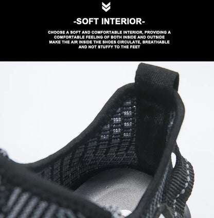 Ademende loopschoenen voor heren Mode Platform Heren Casual schoenen Mesh Lichtgewicht Antislip Outdoor Sneakers Werk Zwart Tennis