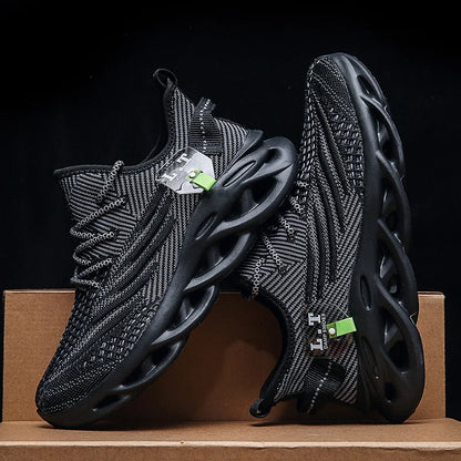 Ademende loopschoenen voor heren Mode Platform Heren Casual schoenen Mesh Lichtgewicht Antislip Outdoor Sneakers Werk Zwart Tennis