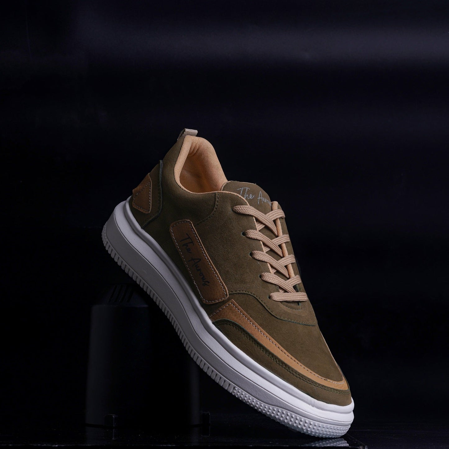 The Aurous Windstorm Olive Green Laceup Sneakers
