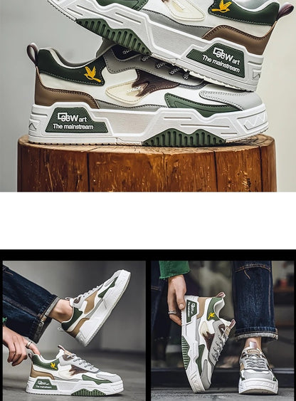2024 herfst nieuwe casual sportschoenen heren leer lage modetrend eenvoudigste voor wedstrijd loopschoenen heren skateboardschoenen geschikt voor buitensporten