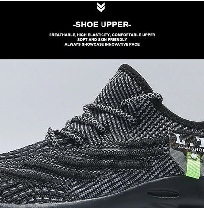 Ademende loopschoenen voor heren Mode Platform Heren Casual schoenen Mesh Lichtgewicht Antislip Outdoor Sneakers Werk Zwart Tennis
