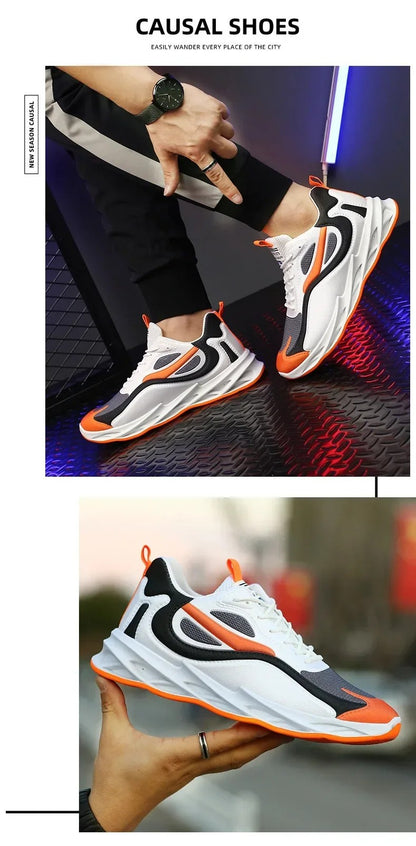 New Trendy Men's Sports Shoes Cushion Running Sneakers Outdoor Leisure Walking Jogging Trainers Soft Sole Breathable Footwear