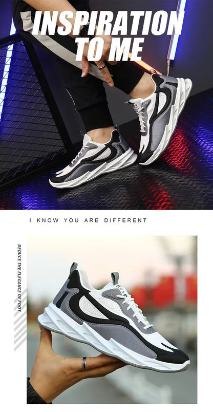 New Trendy Men's Sports Shoes Cushion Running Sneakers Outdoor Leisure Walking Jogging Trainers Soft Sole Breathable Footwear