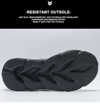 Ademende loopschoenen voor heren Mode Platform Heren Casual schoenen Mesh Lichtgewicht Antislip Outdoor Sneakers Werk Zwart Tennis
